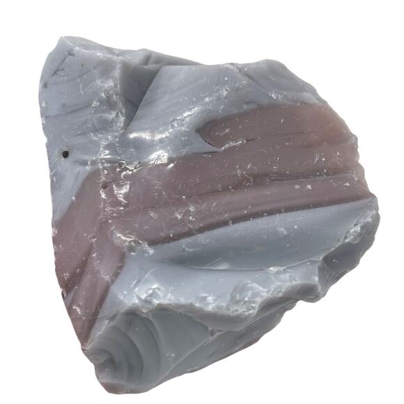 Gray Pink Layered Art Glass Cullet Opaque Slag #5L133 - Picture 1 of 6